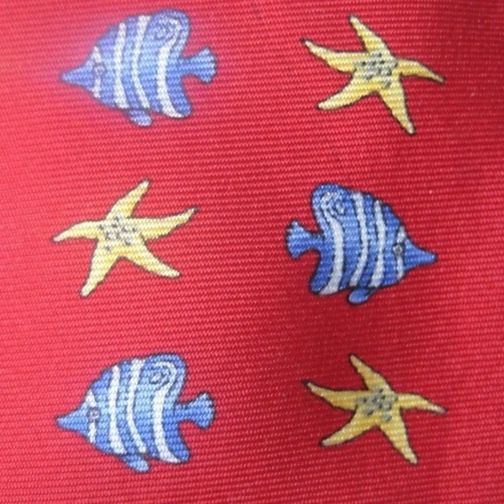 🌹TROPICALS BY TANGO Mens Tie Red Silk USA